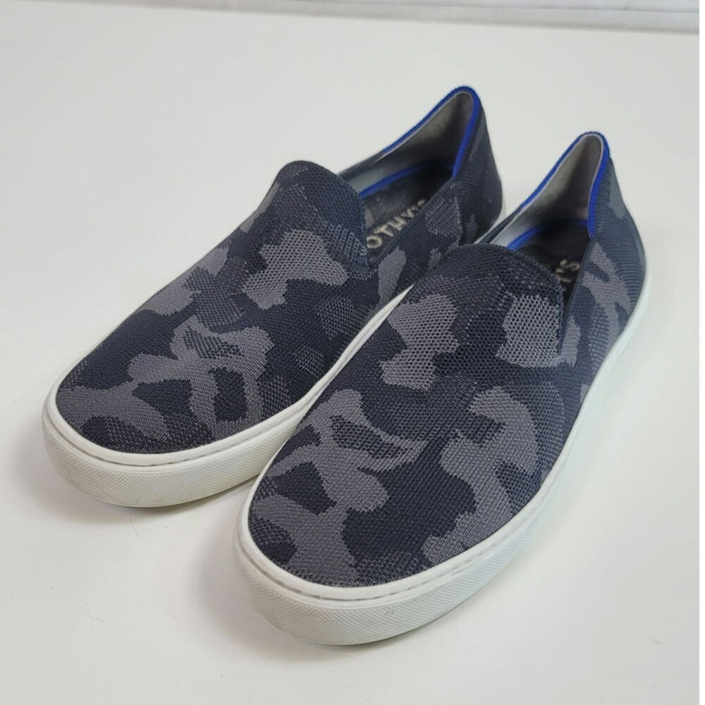 ROTHY'S Slip-On Camouflage Knit Sneakers - Navy Gray SZ 9.5/or 10N